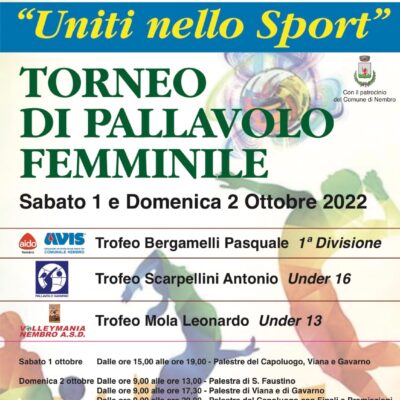 Volantino torneo di pallavolo femminile